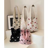 ニットトートバッグ リボン柄ニット編み鞄 | SUNSHINE CLOSET | 詳細画像22