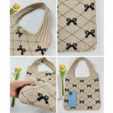 ニットトートバッグ リボン柄ニット編み鞄 | SUNSHINE CLOSET | 詳細画像26