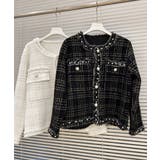 ラメツイード風ジャケット 韓国ニット秋冬 | SUNSHINE CLOSET | 詳細画像6 