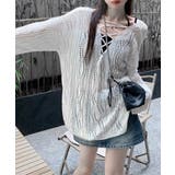 透かし編み ニットトップス レースアップ | SUNSHINE CLOSET | 詳細画像3 