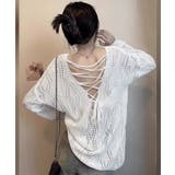 透かし編み ニットトップス レースアップ | SUNSHINE CLOSET | 詳細画像6 
