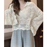 透かし編み ニットトップス ベルスリーブ | SUNSHINE CLOSET | 詳細画像2