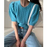 ケーブル編みニットトップス パフスリーブ | SUNSHINE CLOSET | 詳細画像1 