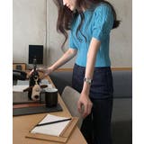 ケーブル編みニットトップス パフスリーブ | SUNSHINE CLOSET | 詳細画像2 