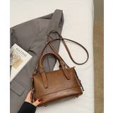 2WAYヴィンテージ風ハンドバッグフェイクレザー 自立型バッグ底鋲付き マチ広大… | SUNSHINE CLOSET | 詳細画像17