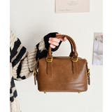 2WAYヴィンテージ風ハンドバッグフェイクレザー 自立型バッグ底鋲付き マチ広大… | SUNSHINE CLOSET | 詳細画像4