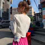 ホワイト | サマーニット トップス 長袖 | ANGELCLOSET