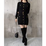 ミニニットワンピース ゴールドボタン上品 | SUNSHINE CLOSET | 詳細画像15