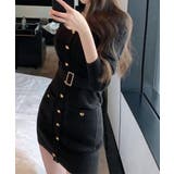 ミニニットワンピース ゴールドボタン上品 | SUNSHINE CLOSET | 詳細画像2