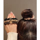 華やかなラインストーンボールシュシュ サテンヒョウ柄スリムヘアゴム まとめ髪アレ… | SUNSHINE CLOSET | 詳細画像6