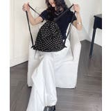 大容量 巾着リュックサックレディース 水玉柄デイバッグ韓国風ドロストバッグおしゃ… | SUNSHINE CLOSET | 詳細画像4