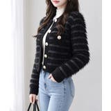 上品フェザーヤーンニットトップス長袖 レディースショート丈ニットジャケット韓国風… | SUNSHINE CLOSET | 詳細画像12