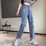 ダメージ デニムパンツ ハイウエスト美脚 | SUNSHINE CLOSET | 詳細画像10 