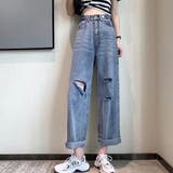 ダメージ デニムパンツ ハイウエスト美脚 | SUNSHINE CLOSET | 詳細画像9 