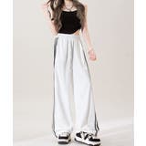 レースフリル付きラインパンツきれいめ レディース薄手カジュアルパンツおしゃれ ハ… | SUNSHINE CLOSET | 詳細画像6 