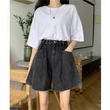 ウエスト調節可能デニムショートパンツ美脚 | SUNSHINE CLOSET | 詳細画像9