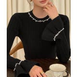 パール付きニットトップス フレアスリーブ | SUNSHINE CLOSET | 詳細画像5 