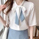 ネクタイブラウス レディース ブラウス夏 | ANGELCLOSET | 詳細画像1