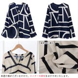 幾何学模様ブラウスレディースVネック長袖 | SUNSHINE CLOSET | 詳細画像16