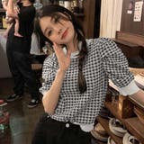 千鳥柄 千鳥格子 サマーニット 半袖 | ANGELCLOSET | 詳細画像5