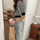 千鳥柄 千鳥格子 サマーニット 半袖 | ANGELCLOSET | 詳細画像7