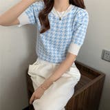 千鳥柄 千鳥格子 サマーニット 半袖 | ANGELCLOSET | 詳細画像8