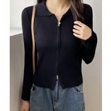 リブニットトップスレディースジップアップ | SUNSHINE CLOSET | 詳細画像11 