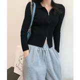 リブニットトップスレディースジップアップ | SUNSHINE CLOSET | 詳細画像12 