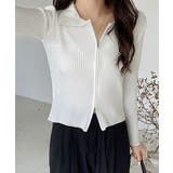 リブニットトップスレディースジップアップ | SUNSHINE CLOSET | 詳細画像17 