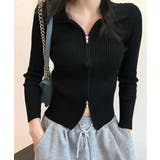 リブニットトップスレディースジップアップ | SUNSHINE CLOSET | 詳細画像4 