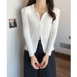 リブニットトップスレディースジップアップ | SUNSHINE CLOSET | 詳細画像6 