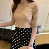 リブニットトップス レディース半袖春秋夏 | SUNSHINE CLOSET | 詳細画像9