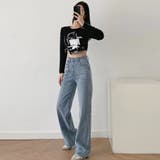 デニムストレートパンツ ハイウエスト韓国 | SUNSHINE CLOSET | 詳細画像10 