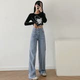 デニムストレートパンツ ハイウエスト韓国 | SUNSHINE CLOSET | 詳細画像13 