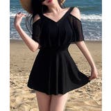 レディース水着2点セット 大人可愛いオフショルダー水着 きれいめフレア水着 | SUNSHINE CLOSET | 詳細画像8 