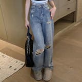 ダメージデニムレディースクラッシュデニム | ANGELCLOSET | 詳細画像1
