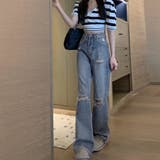 ダメージデニムレディースクラッシュデニム | ANGELCLOSET | 詳細画像2
