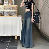 ワイドデニム レディースフレアパンツ韓国 | SUNSHINE CLOSET | 詳細画像12 