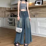 ワイドデニム レディースフレアパンツ韓国 | SUNSHINE CLOSET | 詳細画像5 