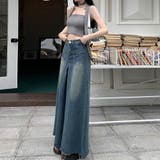 ワイドデニム レディースフレアパンツ韓国 | SUNSHINE CLOSET | 詳細画像9 