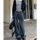 タックワイドデニムパンツレディース韓国風 | SUNSHINE CLOSET | 詳細画像10 