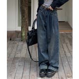 タックワイドデニムパンツレディース韓国風 | SUNSHINE CLOSET | 詳細画像8 