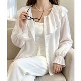 前後2WAYきれいめシアートップスおしゃれ 韓国風フリルブラウスレディース長袖と… | SUNSHINE CLOSET | 詳細画像2