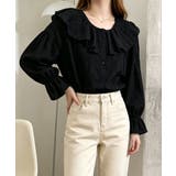 前後2WAYきれいめシアートップスおしゃれ 韓国風フリルブラウスレディース長袖と… | SUNSHINE CLOSET | 詳細画像22