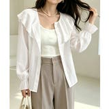 前後2WAYきれいめシアートップスおしゃれ 韓国風フリルブラウスレディース長袖と… | SUNSHINE CLOSET | 詳細画像4