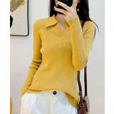 ポロニットトップス秋新作リブニット韓国風 | SUNSHINE CLOSET | 詳細画像14 