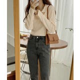 ポロニットトップス秋新作リブニット韓国風 | SUNSHINE CLOSET | 詳細画像4 