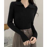 ポロニットトップス秋新作リブニット韓国風 | SUNSHINE CLOSET | 詳細画像8 