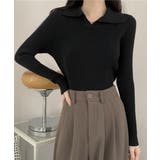 ポロニットトップス秋新作リブニット韓国風 | SUNSHINE CLOSET | 詳細画像9 