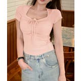 ペンタゴンネックtシャツ半袖 レディース ドロストトップス | SUNSHINE CLOSET | 詳細画像14 